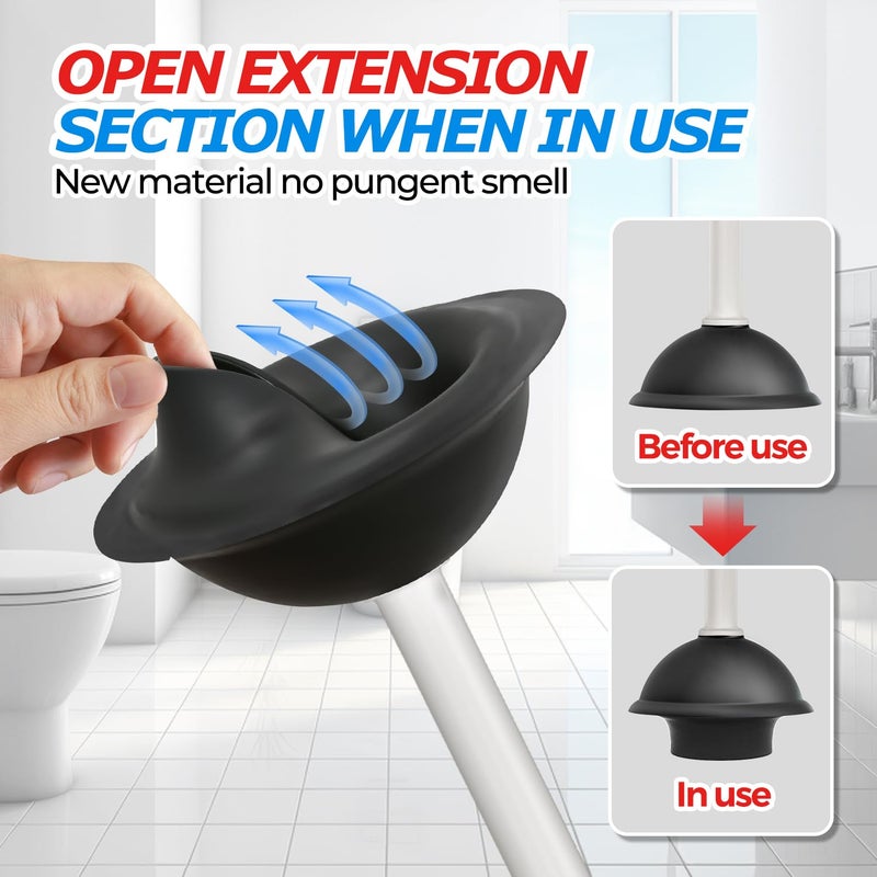 FORASTO Toilet Plunger with Holder,Plungers for Bathroom with Holder,Plunger with Cover,Bathroom Decor,Bathroom Accessories,Toilet Bowl Cleaners,Light Grey - Image 4
